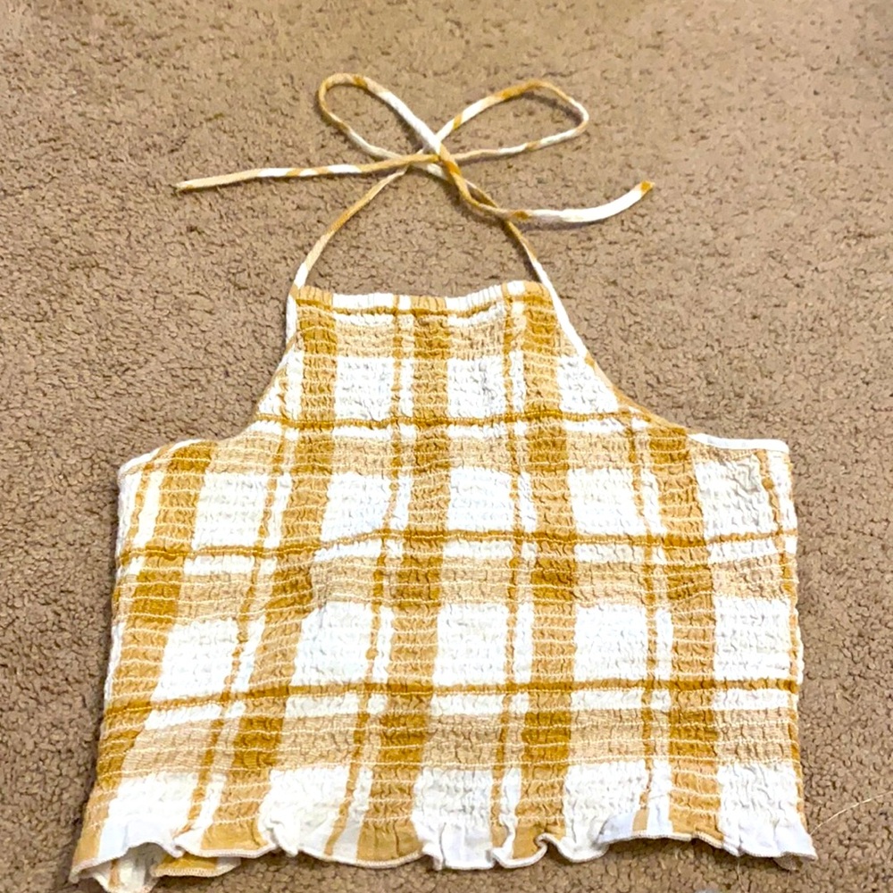 Plaid Halter neck,  top